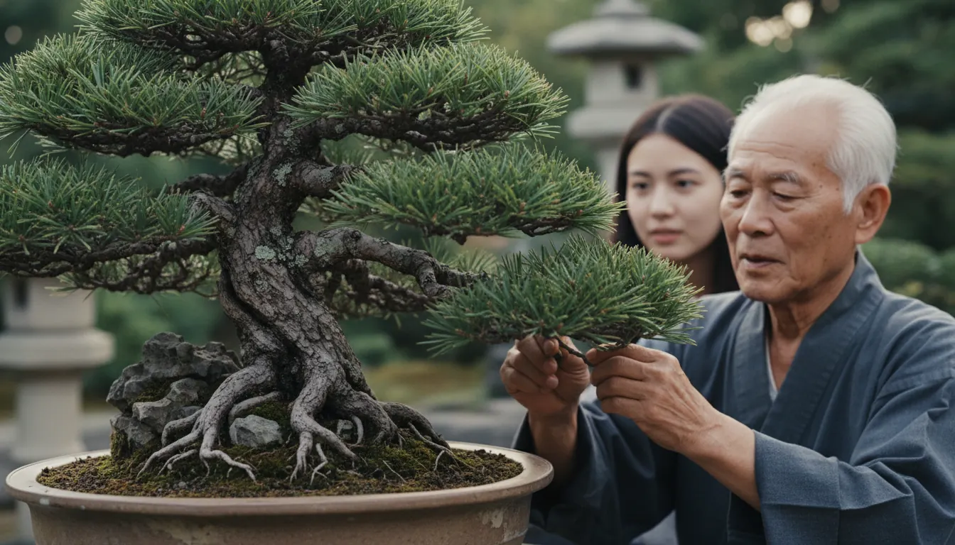 Alter Bonsai Baum zeigt jahrzehntelange geduldige Entwicklung